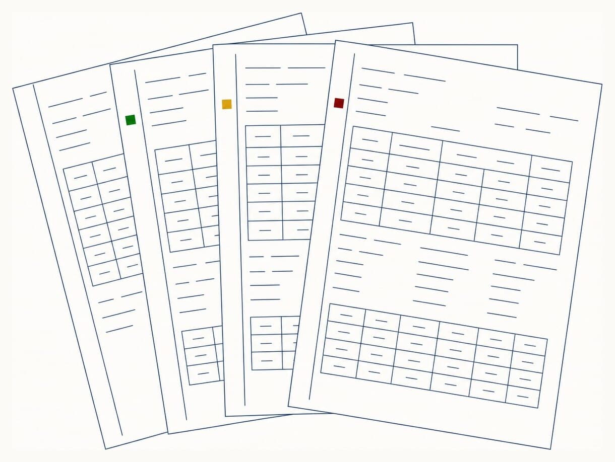 Line diagram of the Trust Packet documents fanned out, three of them marked answered, gap and audit.